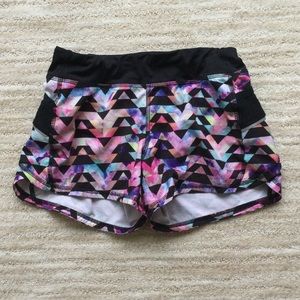 Athleta Girl Geometric Patterned Shorts - Black and Multicolor